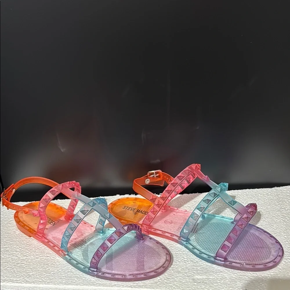 Kids | girls size 3 | Steve Madden | Colorful Transparent Strappy Sandals